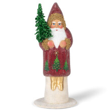 Alexander Taron 1915 Schaller Paper Mache Candy Container-Julemand med Swarovski Crystal Red