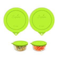 Sophico ronde siliconen opbergdeksels voor 2 kopjes, vervanging voor Pyrex 7200-PC en Anchor Hocking glazen kommen (container niet inbegrepen) |Groen