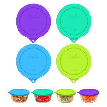 Sophico ronde siliconen opbergdeksels voor 2 kopjes, vervanging voor Pyrex 7200-PC en Anchor Hocking glazen kommen (container niet inbegrepen) | MIX-