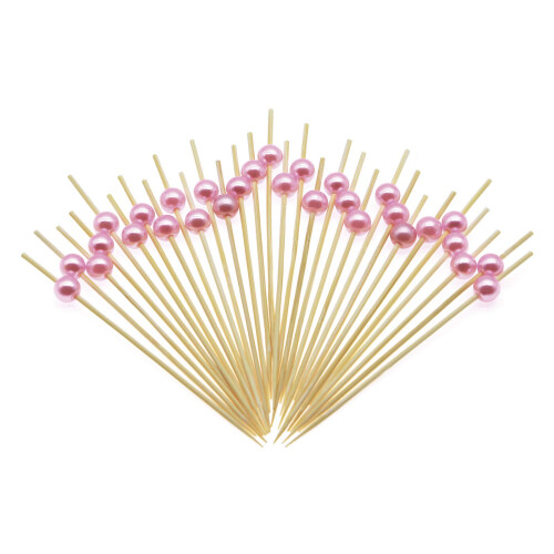 Minisland Ροζ Μαργαρίτα Cocktail Picks, 4.7 ίντσες Μπαμπού Fancy Οδοντογλυφίδες για Επιδόρπια