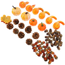 2 Sets Herbstdekoration Mit Künstlichen Kürbissen Und Naturmotiven
