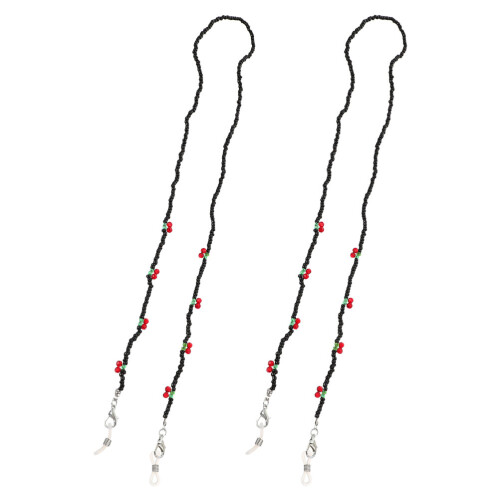2Stk Kirsche Perlen Brillekette Für Brillen Halter