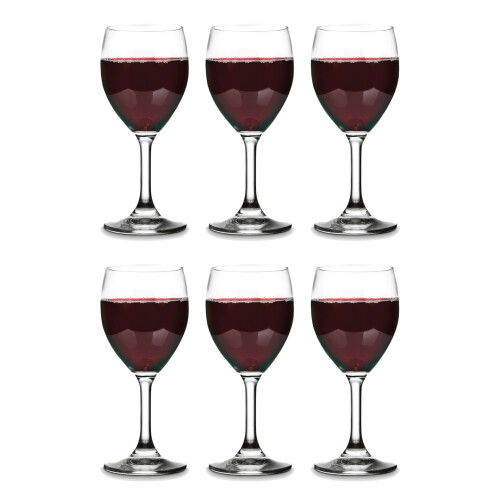 Vikko 8,5 onces petits verres  vin ensemble de 6 verre transparent tige durable lavable au lave-vaisselle