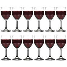 Vikko Lot de 12 verres vin en verre de 300 ml : verres vin pied pour vin rouge et blanc Verres vin pais et durables Verres transpare