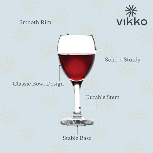 Vikko 8,5 onces petits verres  vin ensemble de 6 verre transparent tige durable lavable au lave-vaisselle 2