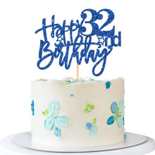 Dcoration de gteau Happy 32e anniversaire Fournitures de gteau d'anniversaire pour fille et garon de cinq ans Dcorations de fte du