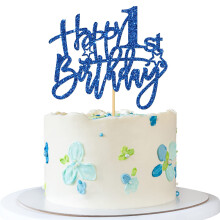 RoadSea Dcoration de gteau Happy 1st Birthday Fournitures de gteau pour bb fille et garon d'un an Dcorations de fte de premier an