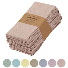 Ruvanti Lot de 12 serviettes en tissu rutilisables 45,7 x 45,7 cm, lavables, douces et durables, serviettes de table en tissu polycoton pour ft