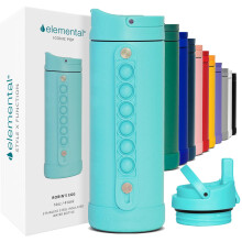Gourde École Enfant Elemental Iconic - 100% Étanche, Isolée, 14oz - Poignée Pop-It