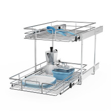 ROOMTEC Organizzatore individuale per armadietti estraibili (14"" L x 18"" P) Organizzatore portaspezie a 2 livelli per armadietti con cassetti est