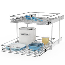 ROOMTEC Organizzatore individuale per armadietti estraibili (20"" L x 21"" P) Organizzatore portaspezie a 2 livelli per armadietti con cassetti est