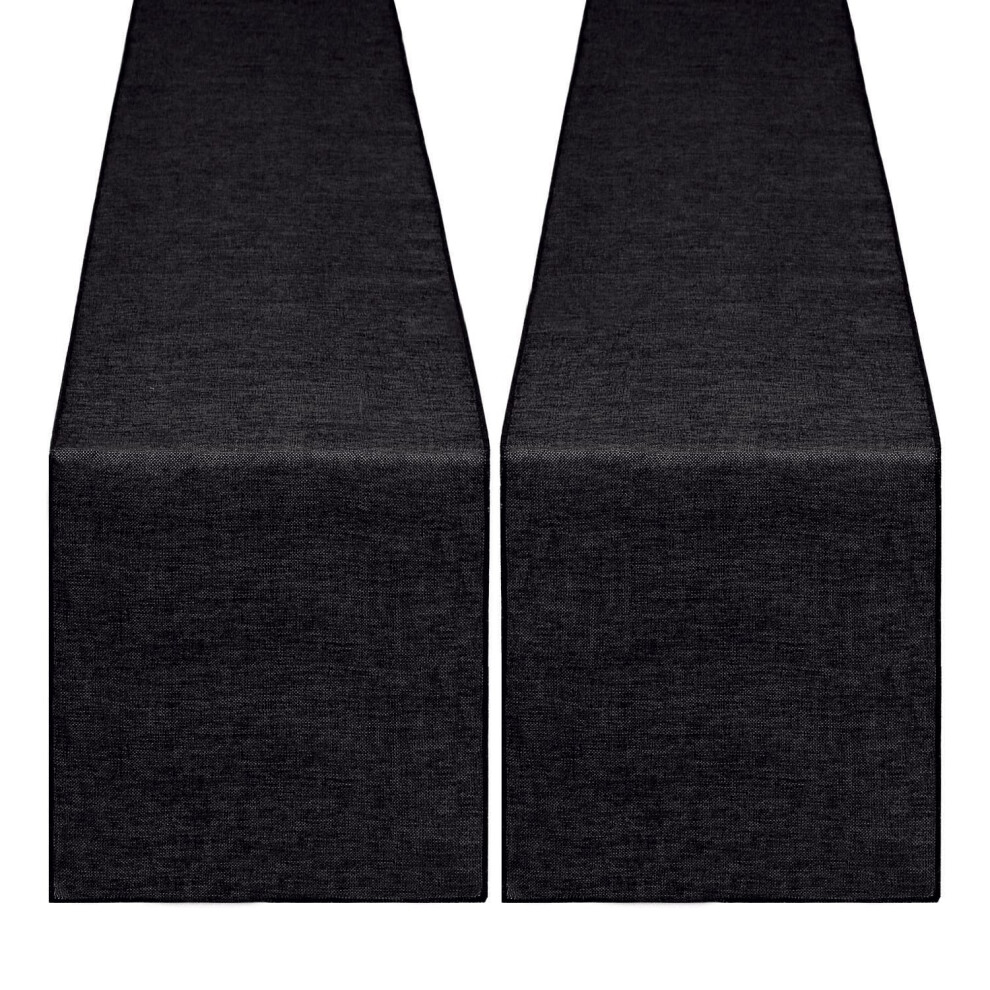 B-COOL Black Burlap Table Runners 2 Packs Halloween Table Runner Burlap Fabric for Wedding Party Holiday Dining Table Centerpiece Decor 13x108 Inch-image-OPC-PM9BKK7-NEW