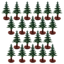 FAZHBARY 20 PCS Dcoration de Gteau d'Arbre de Nol Arbres Feuilles Persistantes Figurines de Pin Village Arbres de Nol Arbres Miniatures pou