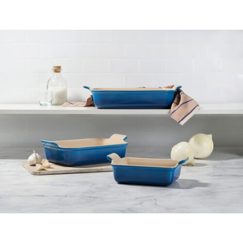 Le Creuset Set 3 platos rectangulares Heritage de gres Le Creuset Marsella 1