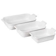 Le Creuset Juego Heritage De Gres 3 Fuentes Rectangulares Blanco