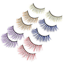 5 falsche wimpern aus federn, wiederverwendbar, buschig