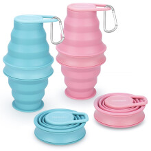 Nefeeko sammenklappelig vandflaske 2-pak 17 oz Genanvendelig BPA-fri silikone sammenfoldelige vandflasker til rejsegymnastik Camping Vandring B?r