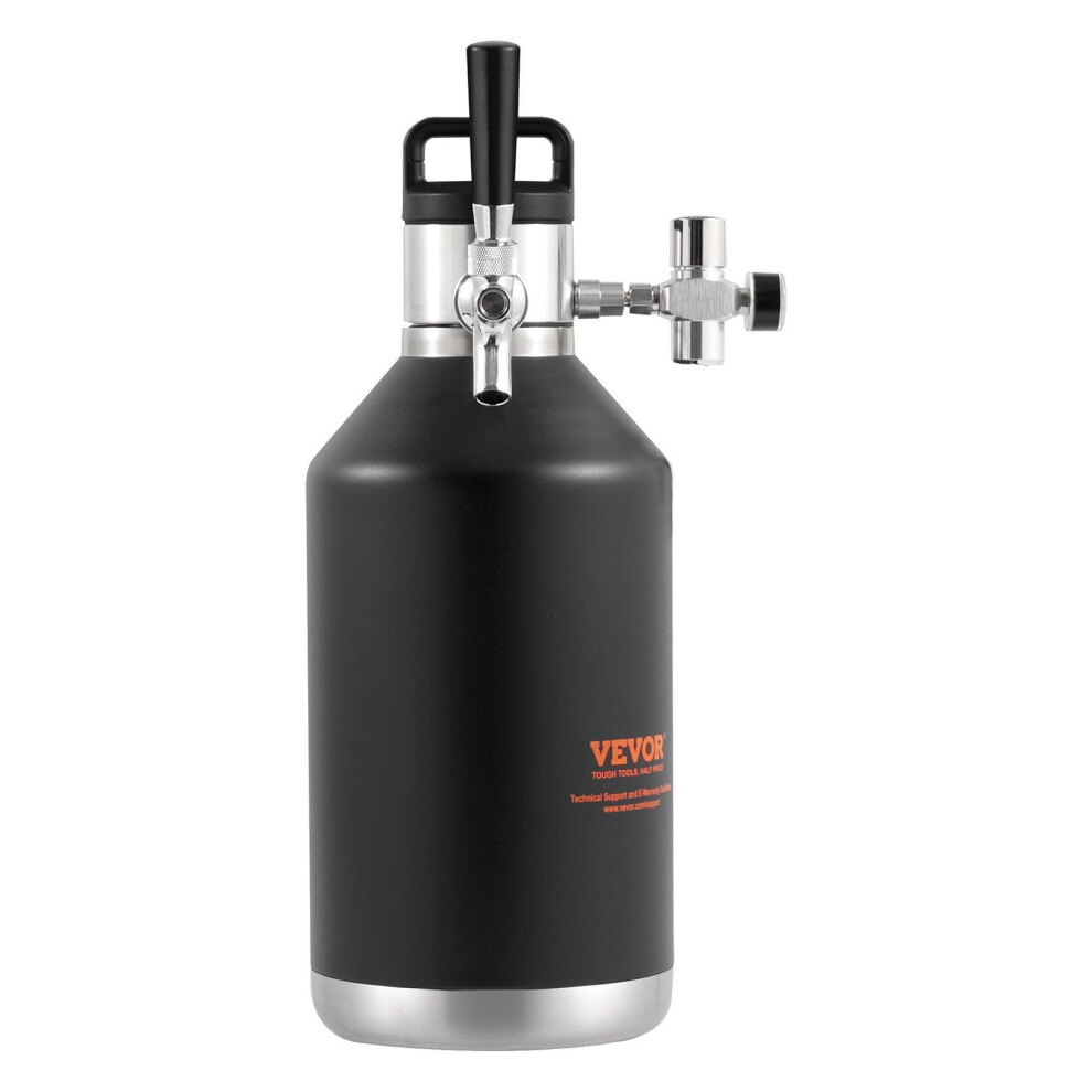 Vevor Beer Growler Tap System, 128Oz 4L Mini Keg, 304 Stainless Steel Pressurized Beer Growler