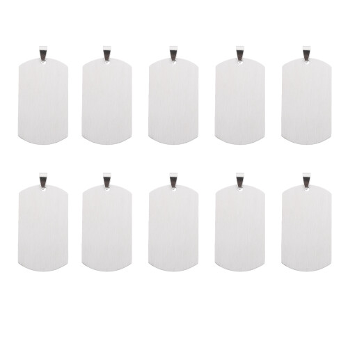 10Pcs Blank Titanium Steel Tags Pendants For Personalized Engraving 2