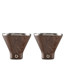 Snowfox Premium vakuumisoliertes Edelstahl-Martini-Glas, 2er-Set, Martinis bleiben eiskalt, ohne Stiel, Cocktailglser, elegantes Zuhause, unterhalts