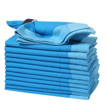 Bedding Craft Lot de 12 serviettes en tissu de coton 20 x 20 bleu multi double ajour Serviettes de table lavables en machine pour mariages,