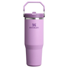 Vaso con pajita abatible Stanley IceFlow 2.0 con asa 30 oz | Tapa giratoria y pajita abatible | Botella de agua resistente a fugas | Acero inoxid