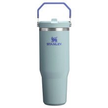 Vaso con pajita abatible Stanley IceFlow 2.0 con asa 30 oz | Tapa giratoria y pajita abatible | Botella de agua resistente a fugas | Acero inoxid