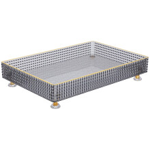 Rechteckige Obstplatte Mit Goldrand Für Desserts Und Snacks