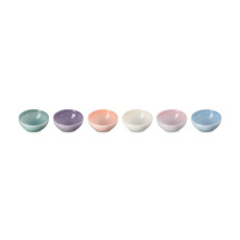 Le Creuset Stengods Set med 6 Vancouver Pinch Bowls Pastell Multi Color