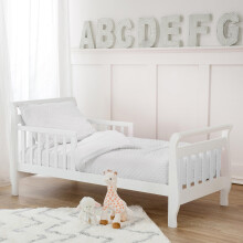 American Baby Company Heavenly Soft Minky Dot Chenille peuterbeddengoedset wit 4-delig voor jongens en meisjes