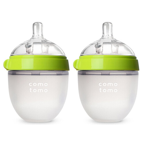Comotomo Babyflasche Doppelpack, Grün, 150ml