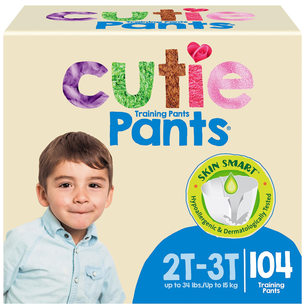 Cuties Boys 2T/3T Refastenable Potty Training Pants Hypoallergenic with Skin Smart 104 Count-image-OPC-PM9BQP9-NEW