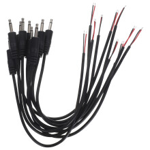 10 3,5 mm klinkenstecker auf offene ader mono kabel schwarz