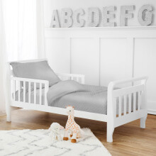 American Baby Company Heavenly Soft Minky Dot Chenille Toddler Bedding Set Gray 4 Piece for Boys and Girls