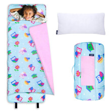 Wildkin Kids Original Nap Mat - Acogedora estera para dormir para niρos con almohada, ideal para la escuela y los viajes - Birdie