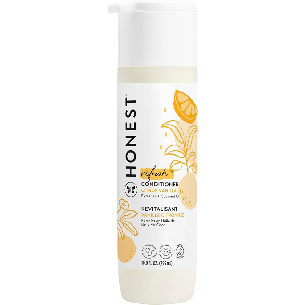 The Honest Company Silicone-Free Conditioner | Gentle For Baby | Naturally Derived Tear-Free Hypoallergenic | Citrus Vanilla Refresh 10 Fl Oz