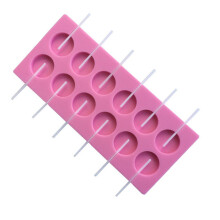 12 Kapazität Schokoladen Hartbonbon Silikonform Rund Pink