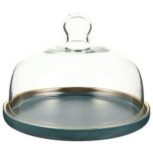 1Set Keramik Kuchenplatte Mit Glasdeckel Bunt Snacktablett Für Küche