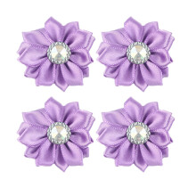 20 chiffon blumen mit strass, kopfschmuck zubehör, mischfarben
