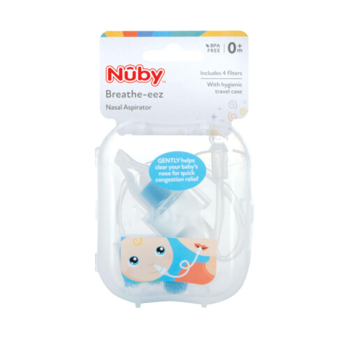 Nuby Nuby, Breathe-EEZ Αναρροφητής Μύτης για Βρέφη με Θήκη Ταξιδιού, 5"