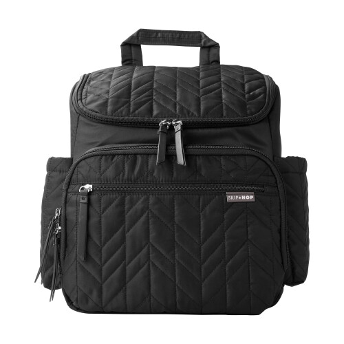 Skip Hop Skip Hop Diaper Bag Backpack: Forma Multi-Function Baby Travel Bag with Changing Pad & Stroller Attachment Jet Black