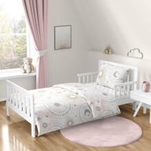 Sweet Jojo Designs Blush Rose Or Gris et Blanc toile et Lune Cleste Fille Enfant Enfant Parure de Lit 5 Pices Couette et Draps
