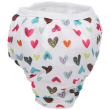 Kushies Baby Waterproof Training Pant (38-44 Pounds) Doodle White Hearts X-Large