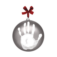 Tiny Ideas Palla di Natale con impronte di mani del bambino, ornamento incluso Vernice per stampa del bambino, regalo ricordo per le vacanze, cla