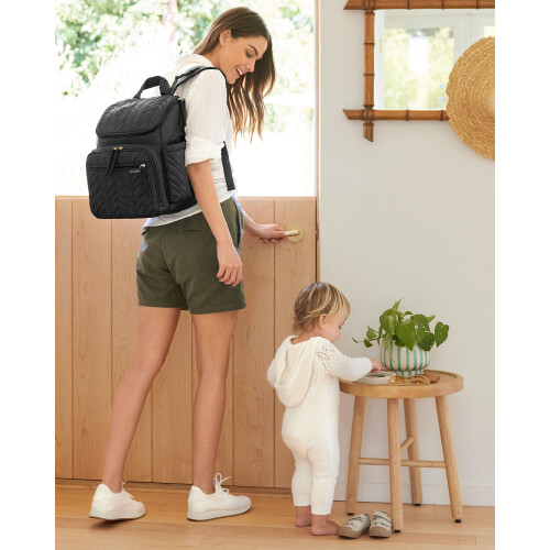 Skip Hop Skip Hop Diaper Bag Backpack: Forma Multi-Function Baby Travel Bag with Changing Pad & Stroller Attachment Jet Black 1