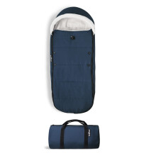 BABYZEN YOYO Footmuff Navy Blue - Sherpa Lining & Fleece Hood with Drawstring to Keep Baby Warm - Includes Carrying Bag - Machine Washable