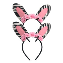 2Stk Kreativer Festival Haarreifen Aus Leopardenstoff in Pink