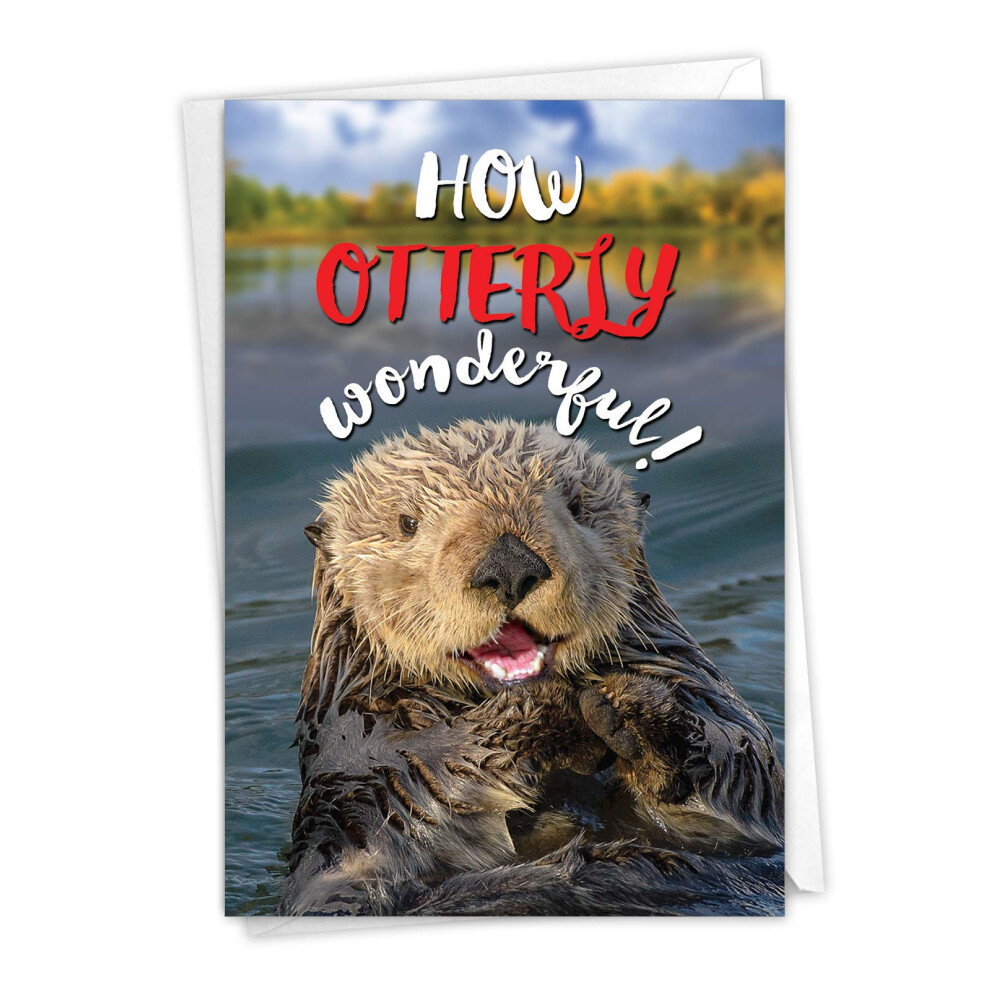 Fun Congratulations Card With Envelope - Congrats Humor Encouragement Greeting - Otterly Awesome C6574fcgg Nobleworks