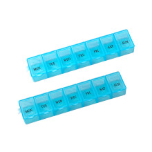 2Stk Wöchentlicher 7-Fächer Vitaminmedizin Box Organizer Behälter