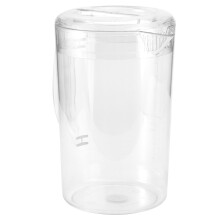 1 l transparenter kunststoff-getränkebehälter mit deckel zum servieren